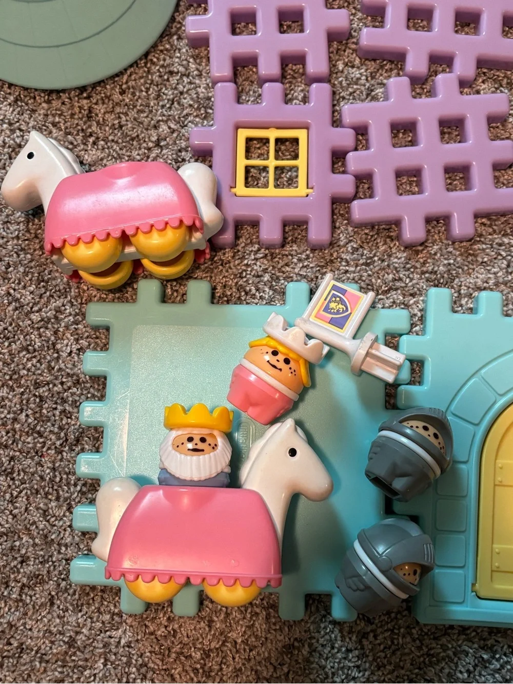 Vintage Rare Set Wee Waffle Storybook Castle - Pastel Pink, Purple & Blue